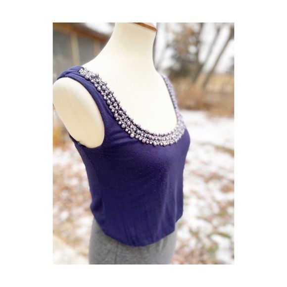 Y2K Urban Behaviour Mini Dress Beaded Scoop Jersey - Picture 9 of 13